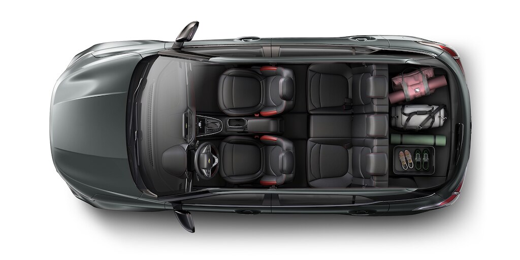Configuración de asientos de la nueva Chevrolet Groove 2023 para deportes