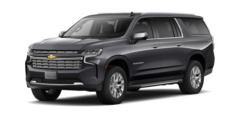 Chevrolet Suburban 2023 con faros LED en color gris asfalto metálico